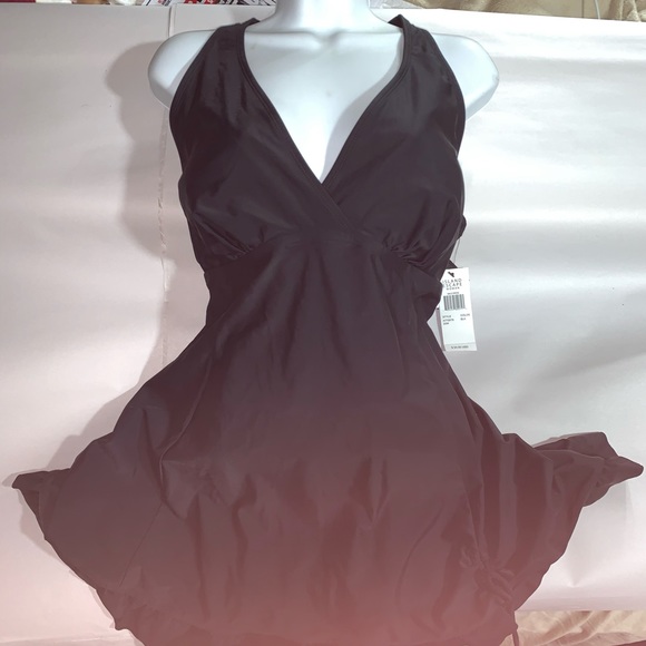 Macy's Swim 49 Nwt Black One Piece Bathing Suit Wskirt Poshmark